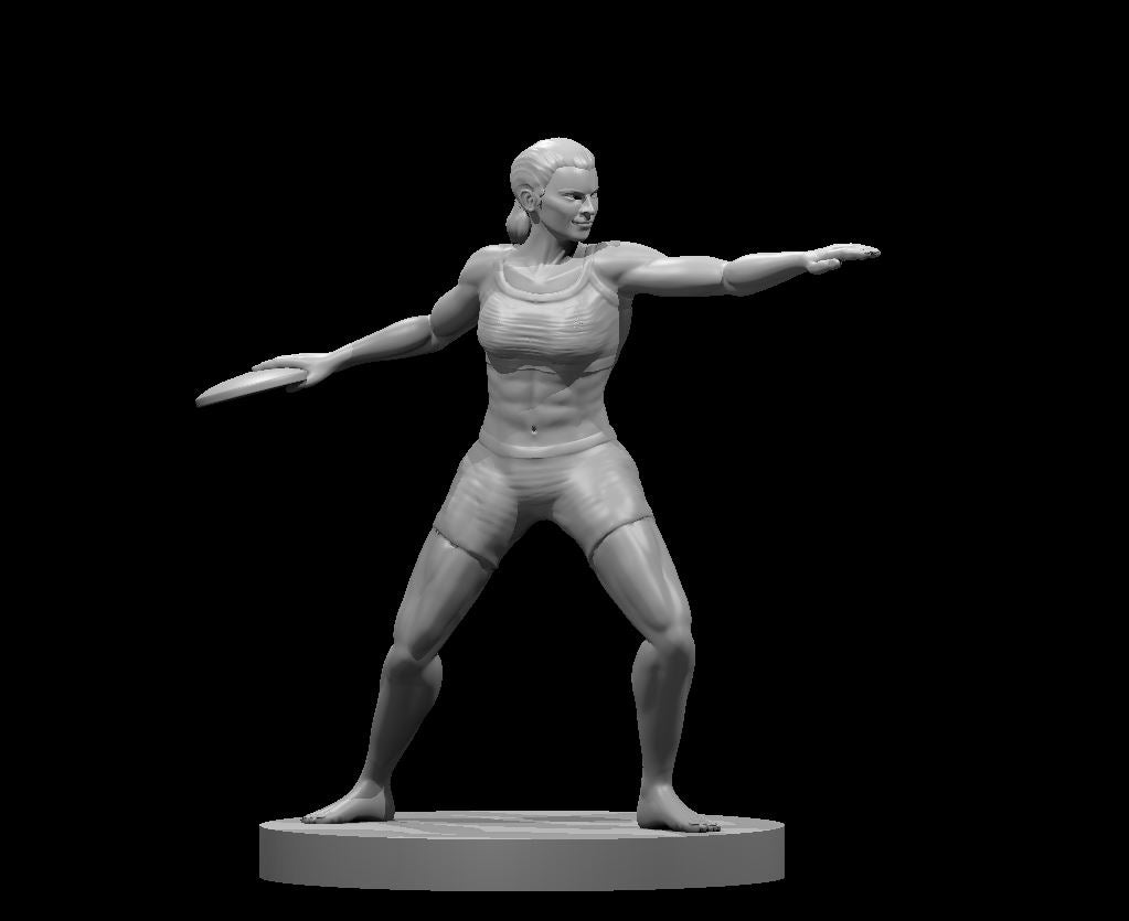 Human Female Fighter Discus Thrower