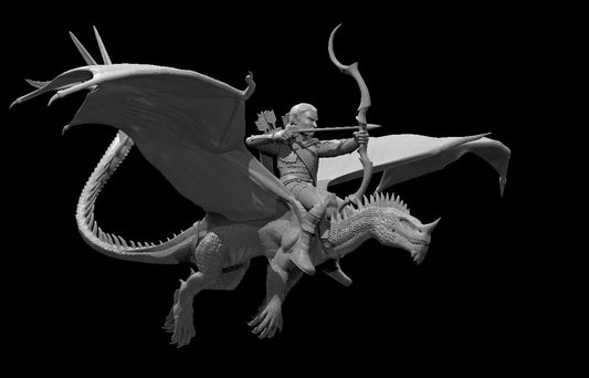 Halfling Male Ranger on Blue Dragon