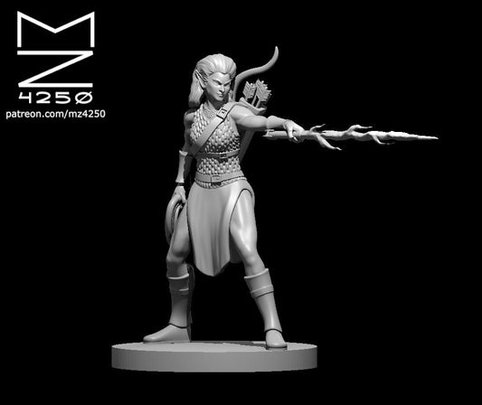 Hobgoblin Female Fighter with Lightning Spear n Whip